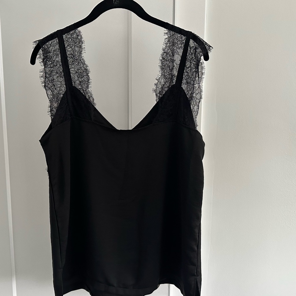 Black Lace Trim Camisole - Picture 3 of 5